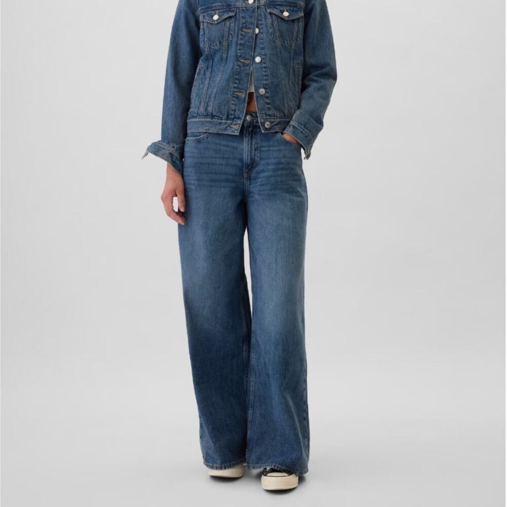 GAP Mid Rise SuperSoft Baggy Jeans Dark Sz 14/32 Long NWT {3L28}